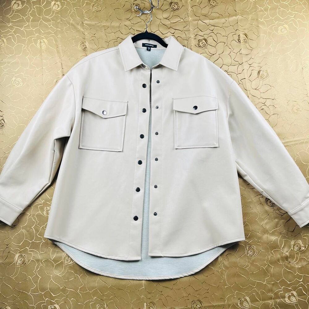 Women's Cream and White Jacket S